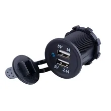 Wasserdichte USB Ladegerät Adapter Zwei Ausgang Interface Steckdose 12-24 V Ausgang Power Jack Marine Motorrad Ladegerät Zigarette(China)
