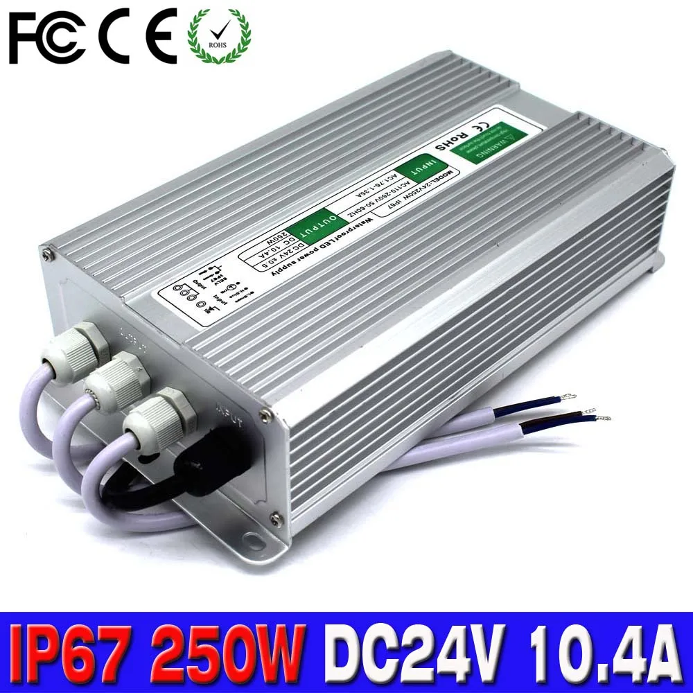 250W Waterproof-IP67 LED-Driver-Power-Supply-Transformer-240V-DC-12V-for-LED-Strip-UK