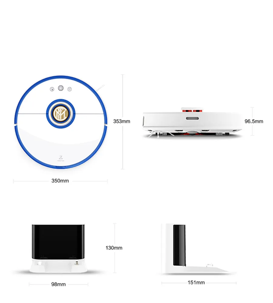 XIAOMI S52 Mi Roborock вакуумный уборочный подметальный робот сентениальный Inter Milan Custom Edition с футбольным звездным голосом