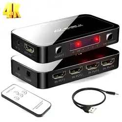 LumiParty HDMI переключатель 4 в 1 выход HDMI 2,0 Switcher Box для MacBook Xbox PS4 Roku DVD огонь ТВ r25