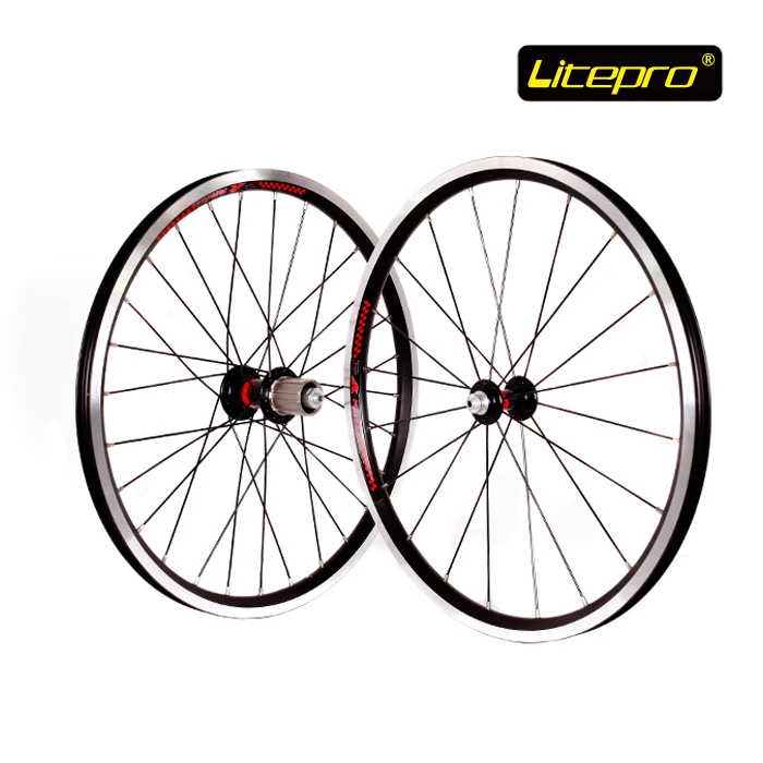 

Litepro Cump Fun 20 Inch 406 Wheel Set 2 Bearing Folding Bike V brake Wheel Set For SP8 VP18 74mm/130mm Bicycle Parts