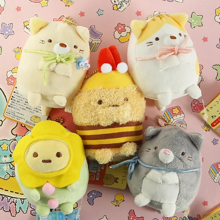 

creature corner keychain Fried shrimp, bee cat sun flower Plush pendant keychain 5kinds WJ01