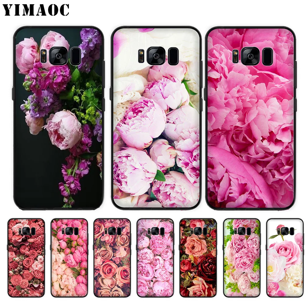 

YIMAOC Flower Peony On The Vase Soft Case for Samsung Galaxy S10 Plus S10e S6 S7 Edge S8 S9 Plus J6 M10 M20 M30