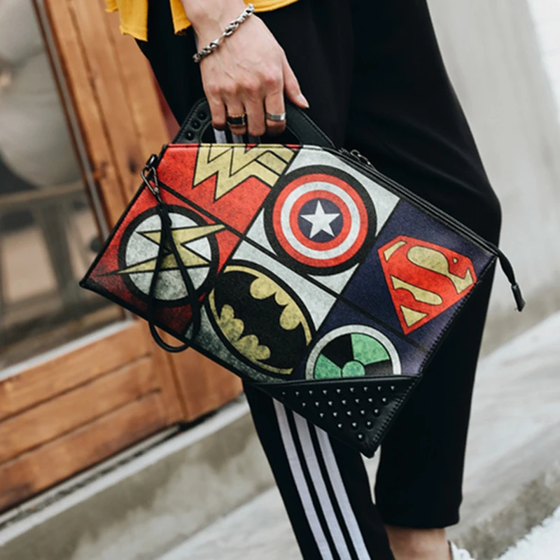 

2017 fashion clutch bag Leather Fashion Men Handbag Envelope leather envelope bag Cool Shoulder Bag