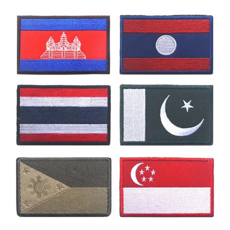 CAMBODIA Flag Patch with VELCRO® brand fastener Biker Military Emblem