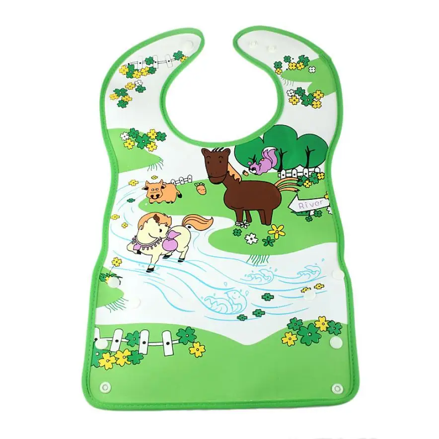 Infants Kids Bibs Baby Lunch Bibs Cute Towel PVC Waterproof New print