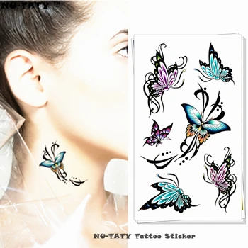 

Nu-TATY Sexy Butterfly Temporary Tattoo Body Art Arm Flash Tattoo Stickers 17*10cm Waterproof Fake Henna Painless Tattoo Sticker