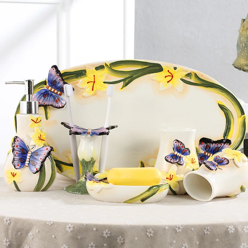 5 шт. набор для ванной комнаты керамический держатель зубной щетки|toothbrush holder|ceramic