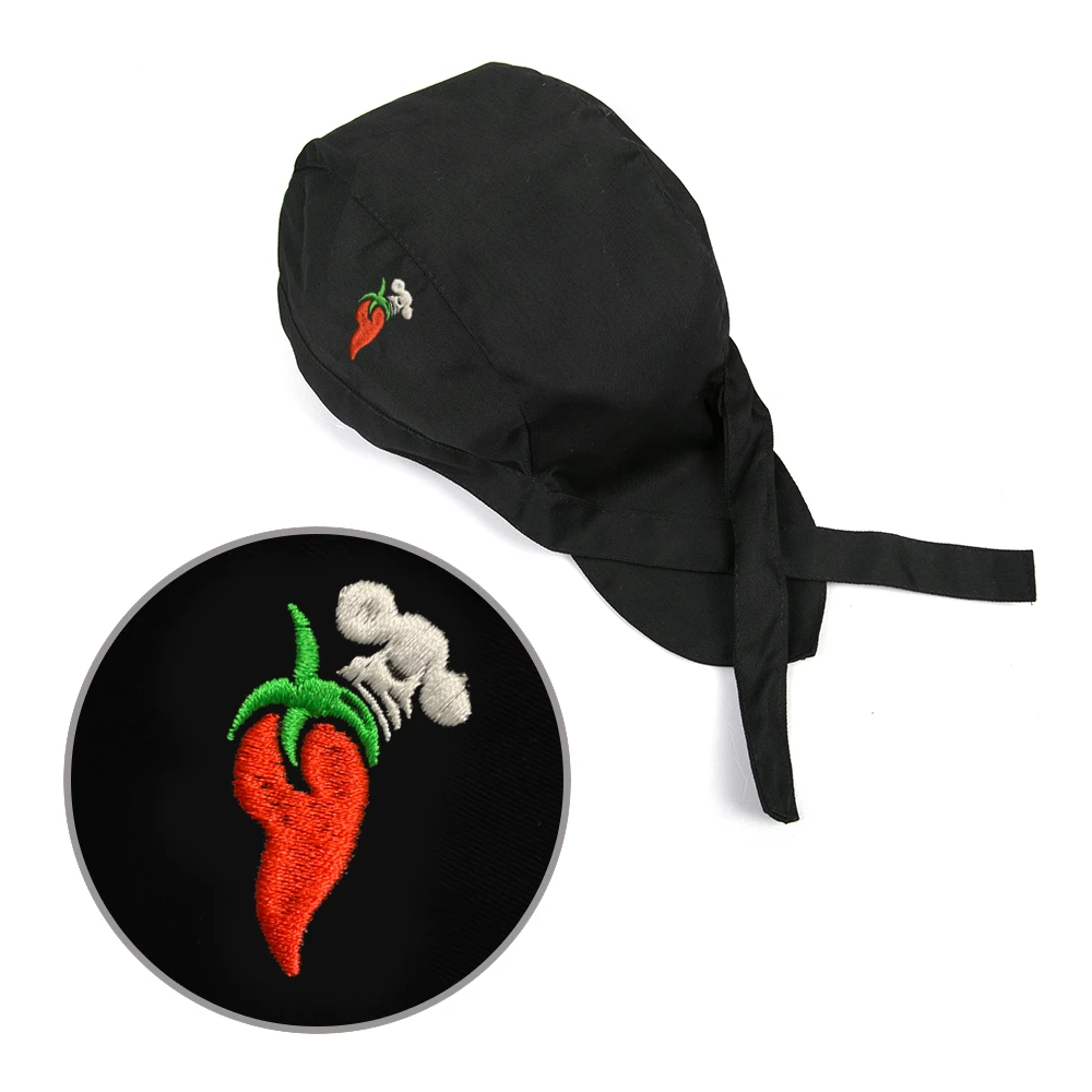 Novelty Chef Knife Embroidered Design Chef Waiter Cook Hat Unisex Adjustable Kitchen Restaurant Cooking Baker BBQ Black Work Hat - Цвет: 12