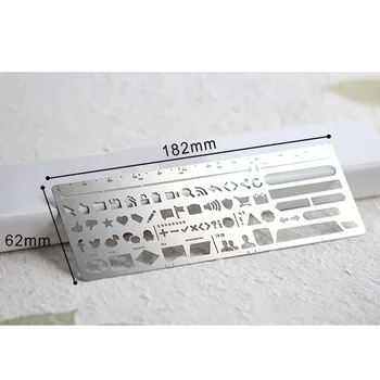

3 pcs/set Cute Hollow Metal Ruler Craft Dies Graffiti Drawing Template Ruler Scrapbooking Dies Metal Stitching Tool
