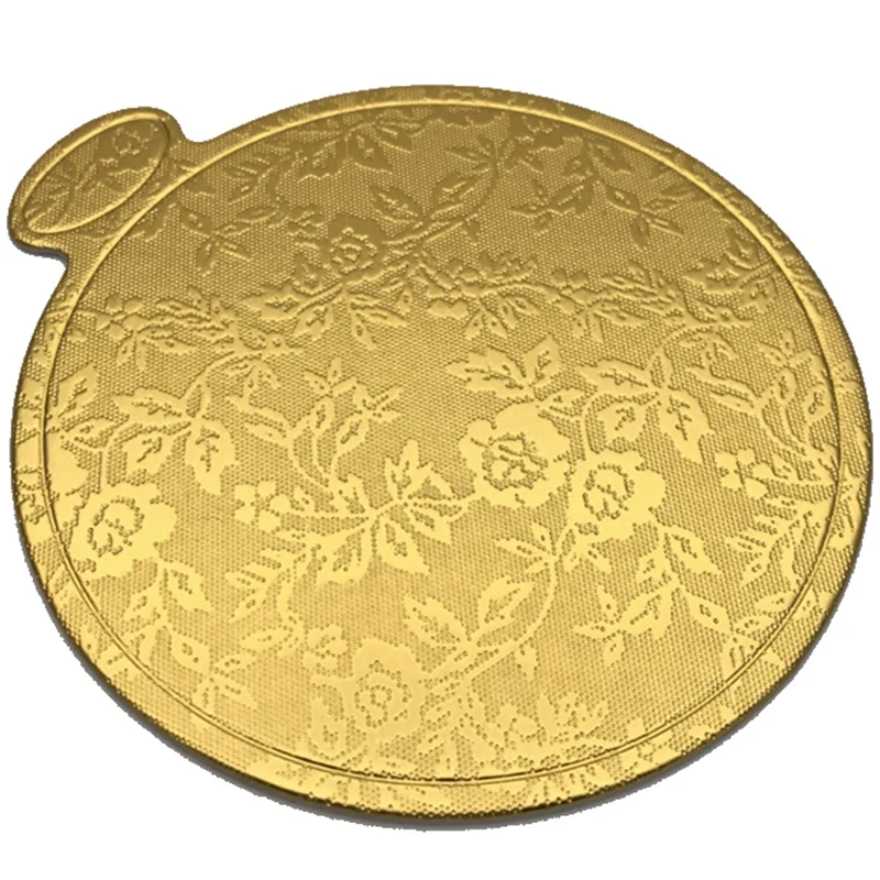 

200Pcs/Set Gold Printing Round Mousse Cake Boards Paper Cupcake Dessert Displays Tray Wedding Cake Pastry Decorative Kit