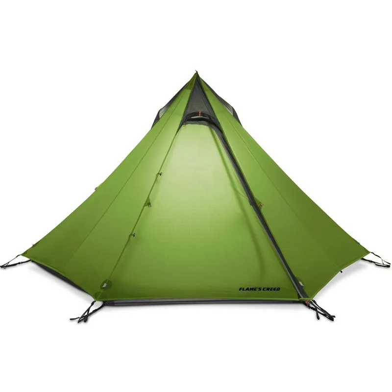 Barraca de Acampamento Credo Flame's 2 3person Pirâmide 15d 3 temporada Revestimento Costura Selada Silnylon Nenhum Pólo Caminhadas Ultraleve 5 Esporte e Lazer