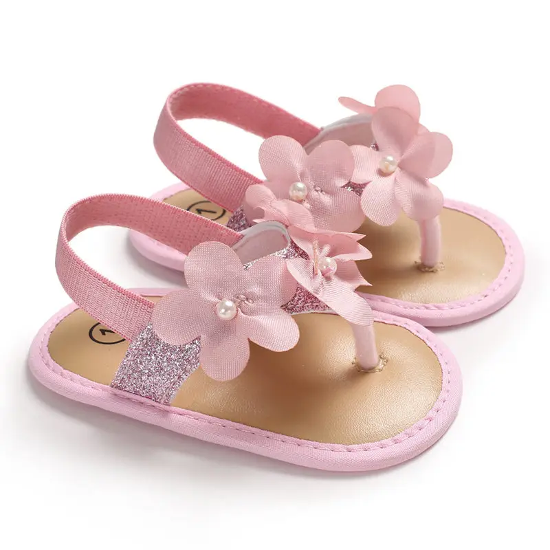 Baby Girls Shoes Newborn Kids Sandals Flowers Sequin Prewalkers Party