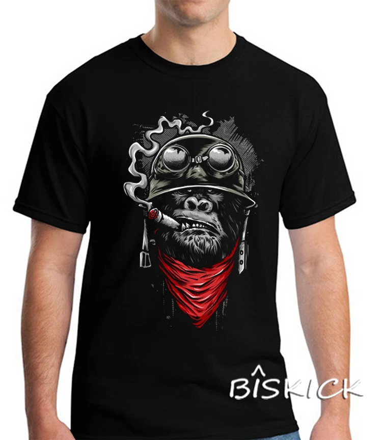 

Fashion man woman EU size boy girl happy adventure ape monkey smoking adventurer T-shirt Tshirt underwear Top Tee top