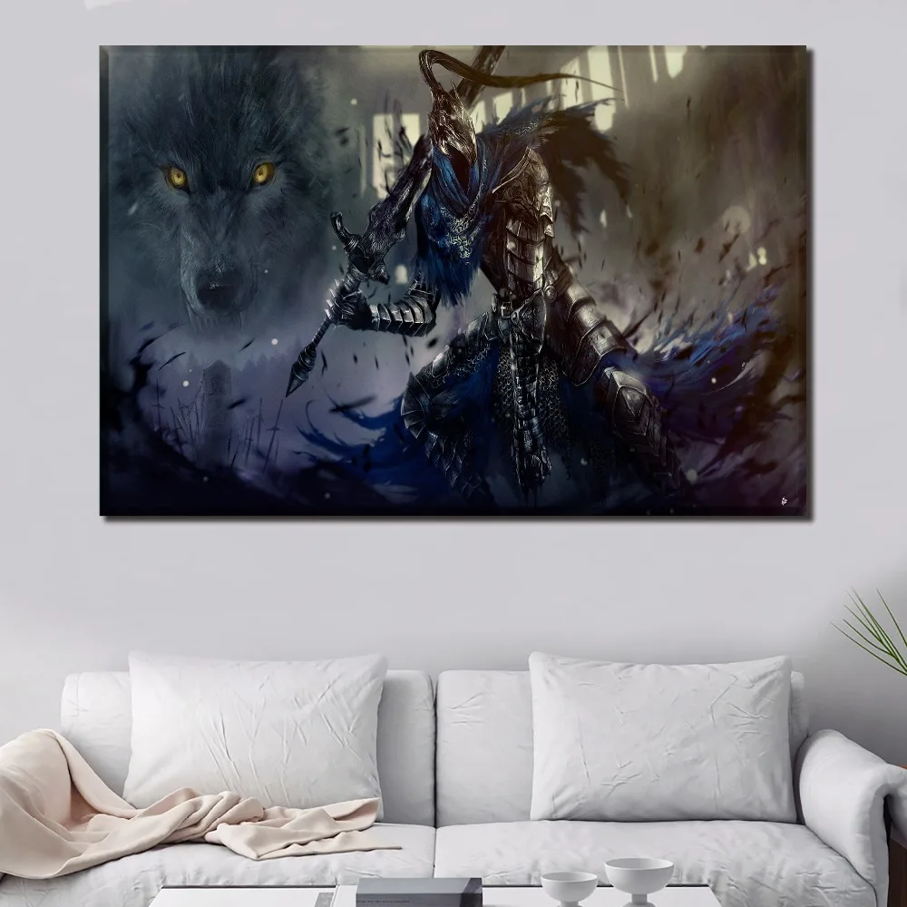 

1 Panels Canvas Print Painting Wall Art Home Decor Dark Souls Game Warrior Modular Poster Modern Artwork For Living Room Decor
