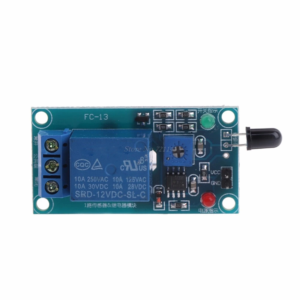

One Way 12V Flame Sensor Relay Module Fire Flame Detection Fire Alarm