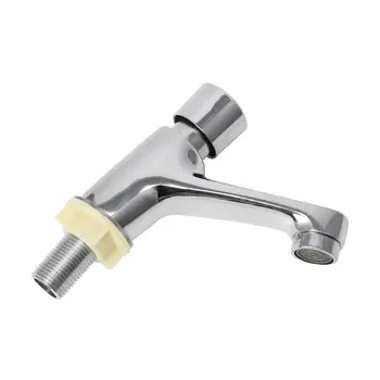 

Auto Self Closing Water Saving Tap Bathroom Basin Cold Faucet Delay Push Button
