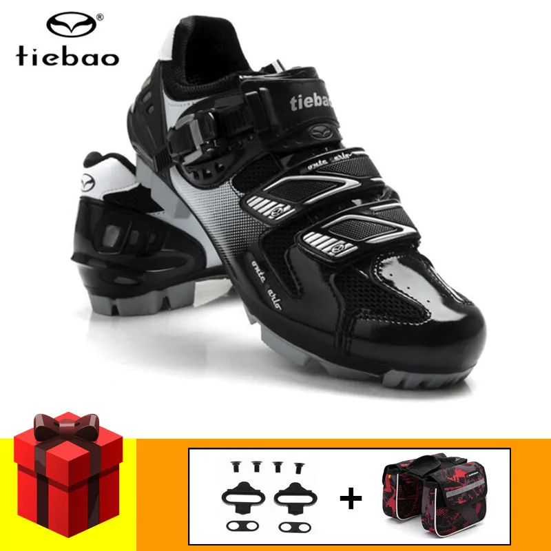 Tiebao MTB велосипедная обувь, добавляющая велосипедную педаль SPD, набор,, горный велосипед, мужские, Sapatilha, Ciclismo, MTB, велосипедные гоночные кроссовки, обувь - Цвет: add cleats and bag