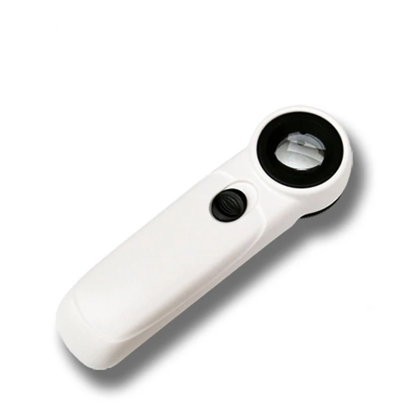 45X 21mm Hand held Magnifiers with 1 LED Crank type Jewelry Loupe