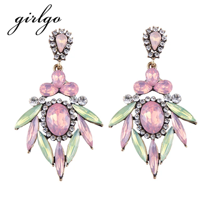 Girlgo Romantic Drop Dangle Earrings for Women font b Luxury b font Maxi Statement Earrings Fashion