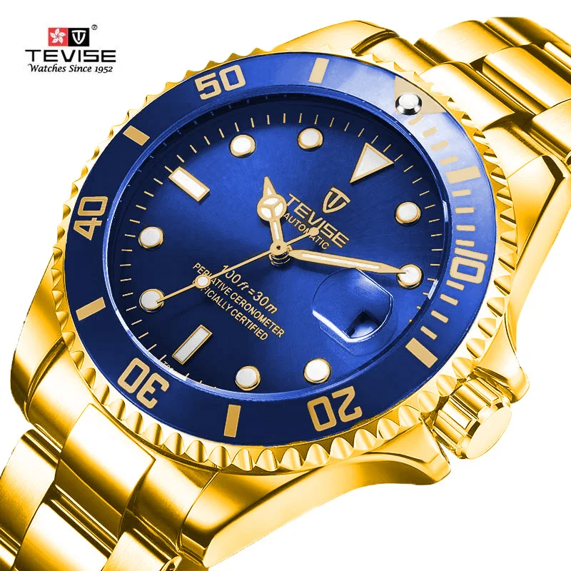 Tevise العلامة التجارية الرجال ساعات آلية التلقائي ووتش الأزياء الرياضة الشهيرة تصميم ساعة Montre أوم Orologio Relogio Masculino