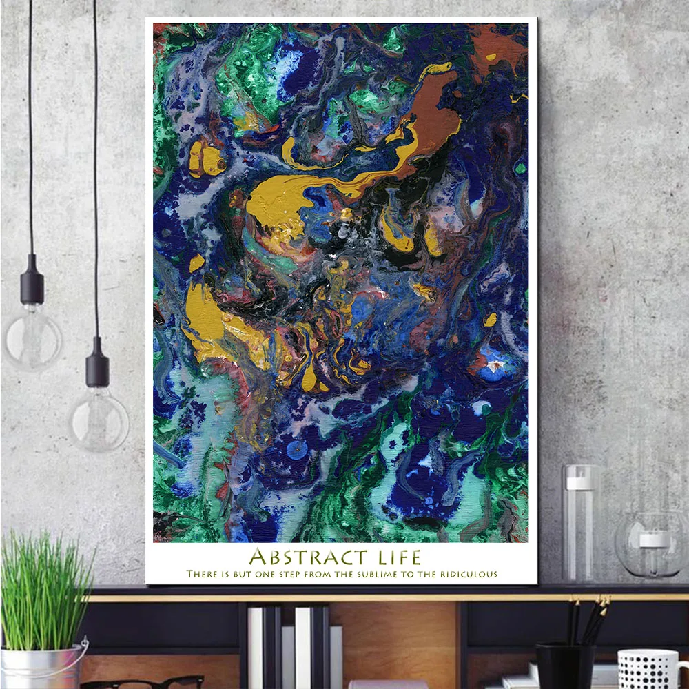 

1 Pcs Abstract Graffiti Canvas Print Painting Modern Colorful Wall Art Poster Picture for Living Room Bedroom Decor