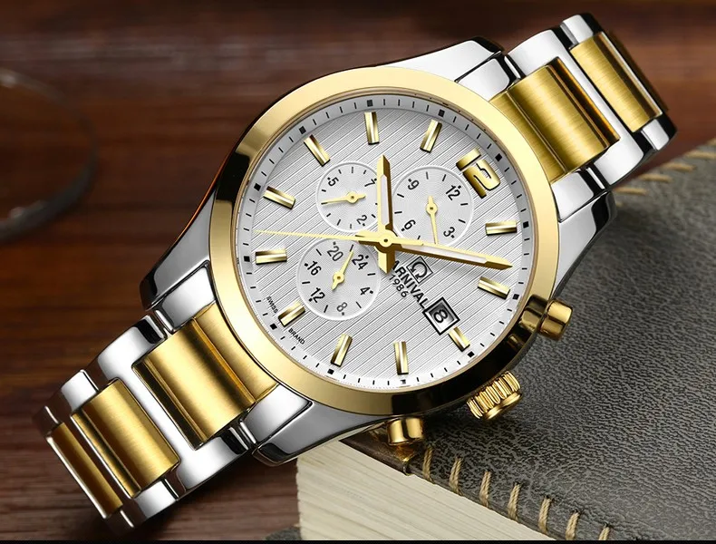 Carnival Watches Automatic Mechanical Watch Gold-Plated and Stainless Steel Two-Tone Male Watch Sports Dive Watches Four colors