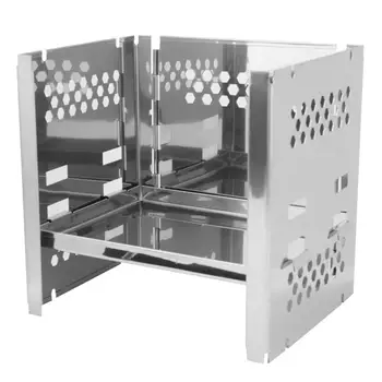 

New Foldable Mini Stainless Steel Barbecue Oven Rack Coal Stove Bracket Wind Shiled BBQ Accessories
