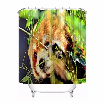 

Custom Red Pandas Waterproof Bathroom Acceptable Shower Curtain Polyester Fabric Bathroom Curtain #180318-08