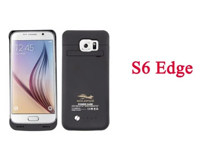 Goldfox 4200 мАч чехол для зарядки телефона для samsung Galaxy S6 S6 Edge резервный внешний чехол для зарядки аккумулятора телефона - Цвет: Black for S6 Edge