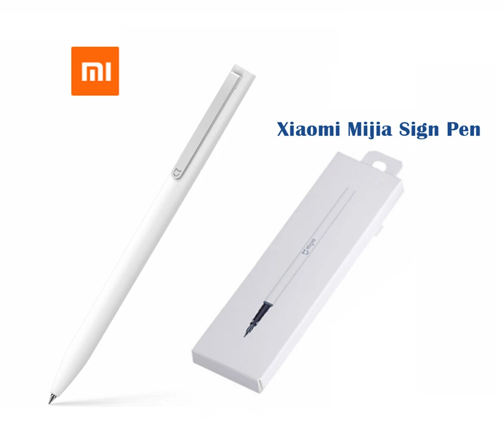 Xiaomi Mijia Sign Pen with Box MI 9.5mm Signing PREMEC Smooth Switzerland Refill MiKuni Japan Ink Black Blue Refills | Электроника