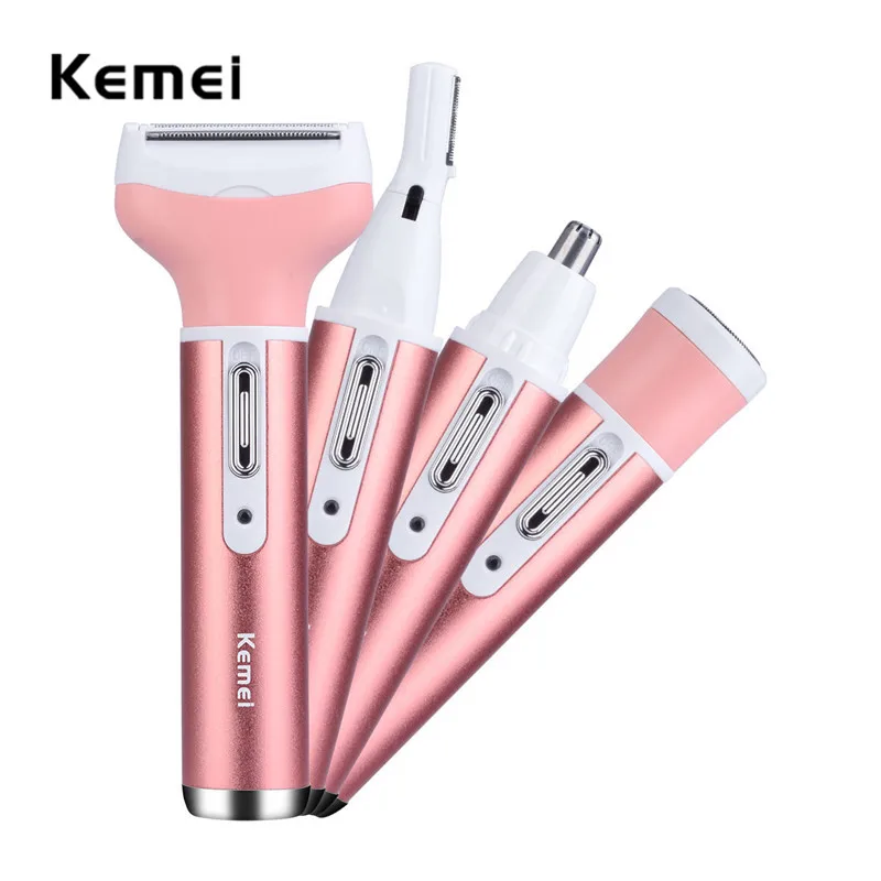 

4 In 1 Trimmer Set Rechargeable Epilator & Eyebrow & Nose Hair Trimmer Mutil-functional Care Tools Female Electric Razor