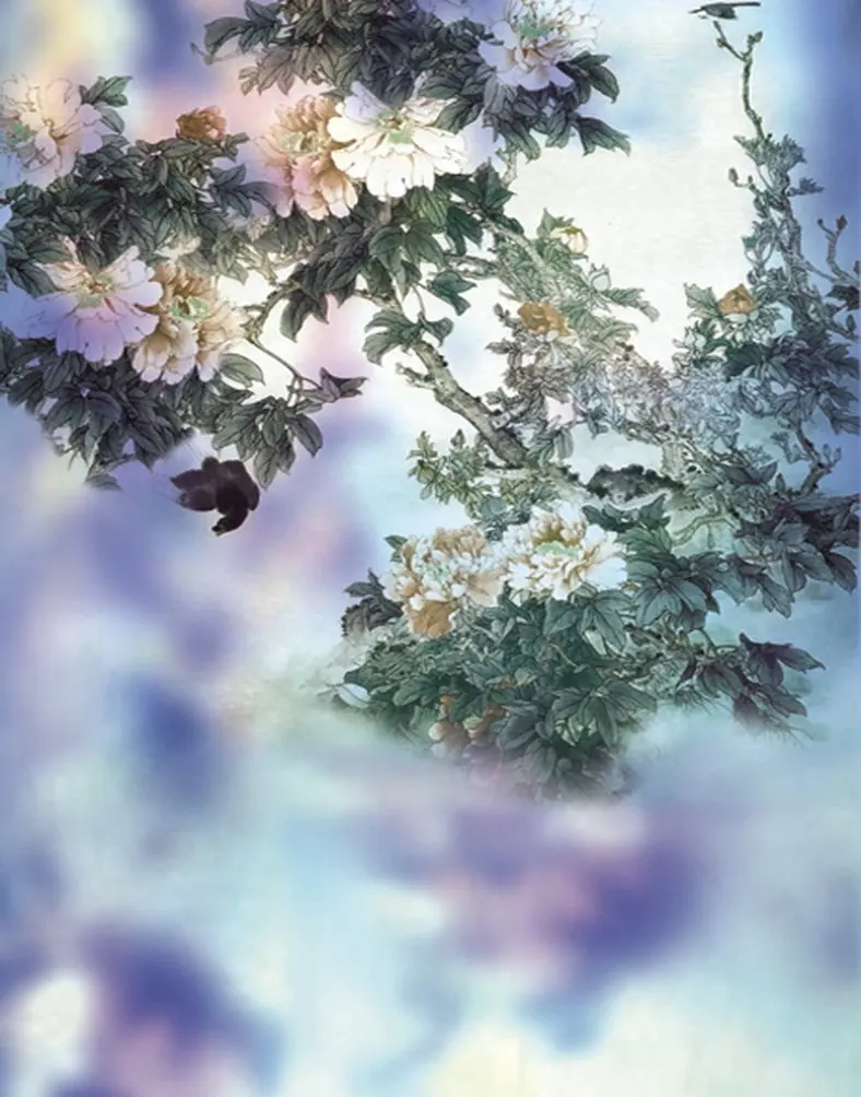 

5x7ft Flowers Chinese Painting Photography Backdrops Photo Props Studio Background