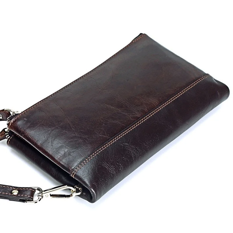 

2019 Men brand Organizer wallets genuine leather double zipper clutch bag man cow leather Long purse Multi-function phone bag