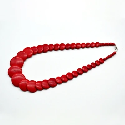 YULUCH дизайн ручной работы Романтический остров стиль цветной круглый камень бисером кулон Сладкая женщина ювелирные изделия ожерелье подарок - Окраска металла: red