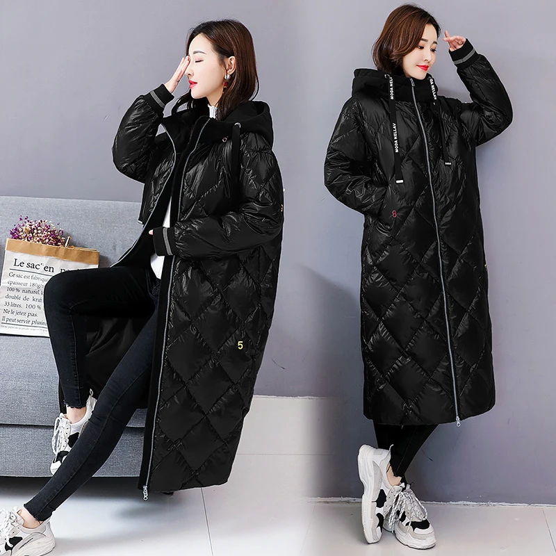 

2019 New Fashion Women Down cotton Jacket Winter Warm Hooded Bright surface High quality Letter Women Cotton Coat NUW396