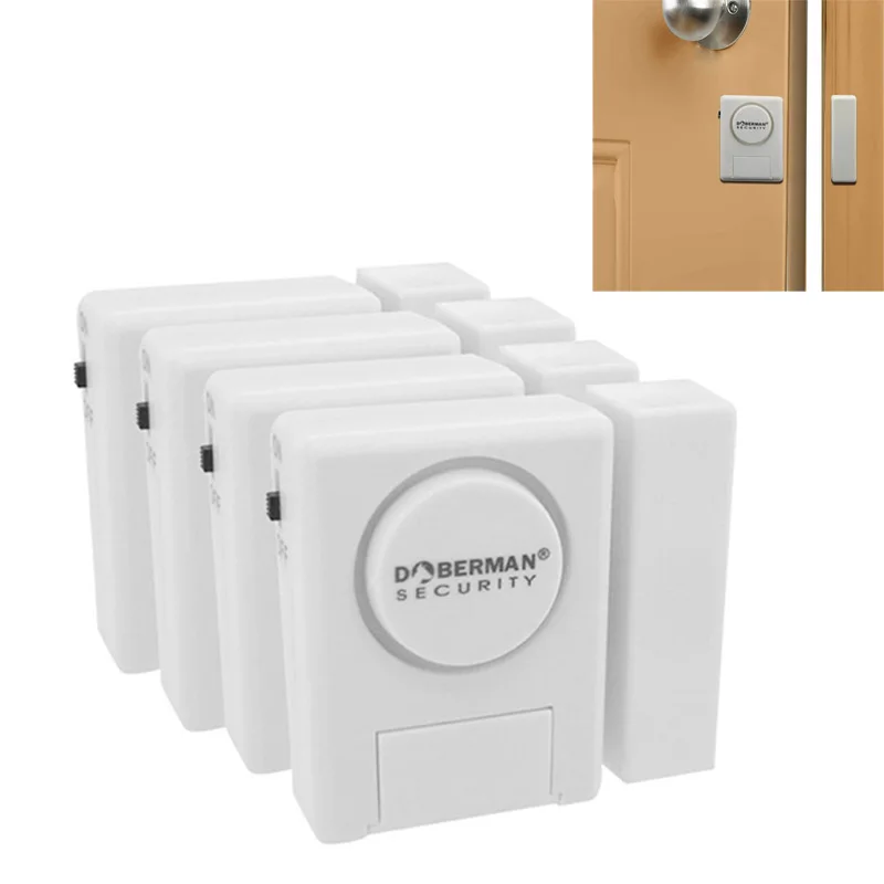 

4 Pcs/Set Window Door Alarm Kit Magnetic Home Security Detector LCC77