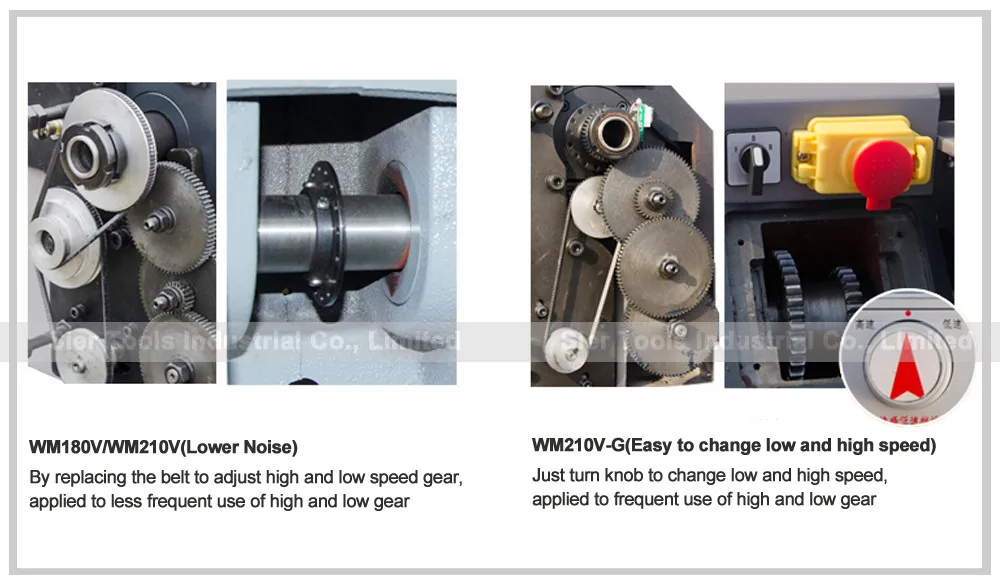 WM210V-G 600 Вт металлический токарный станок/полностью стальной токарный станок с редуктором управления