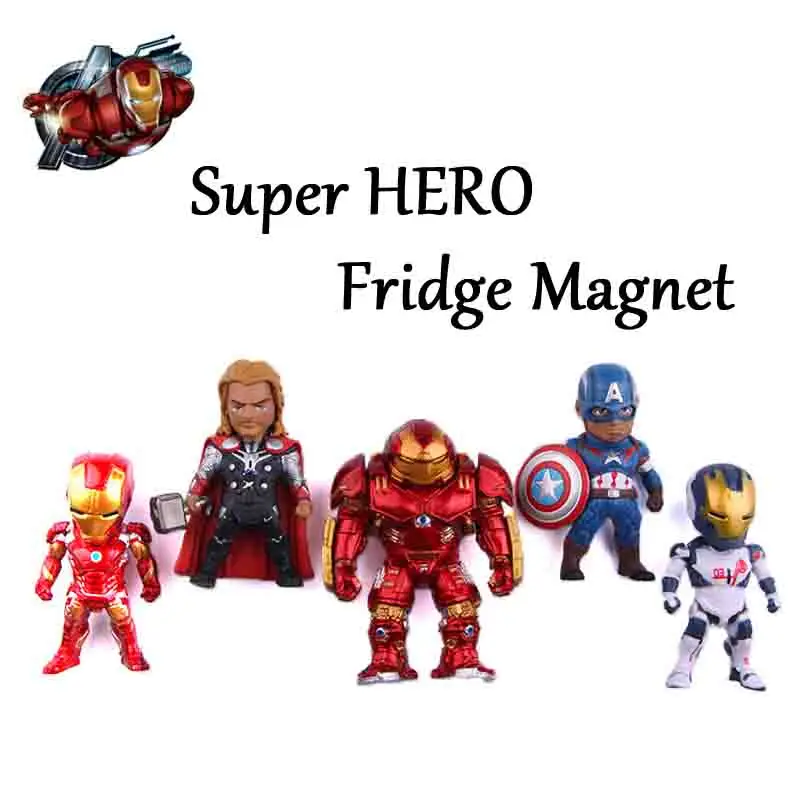 

5pcs Super Hero powerfulThe Avengers series anime characters Marvel hero 3D fridge magnets Refrigerator magnets Kids Gift