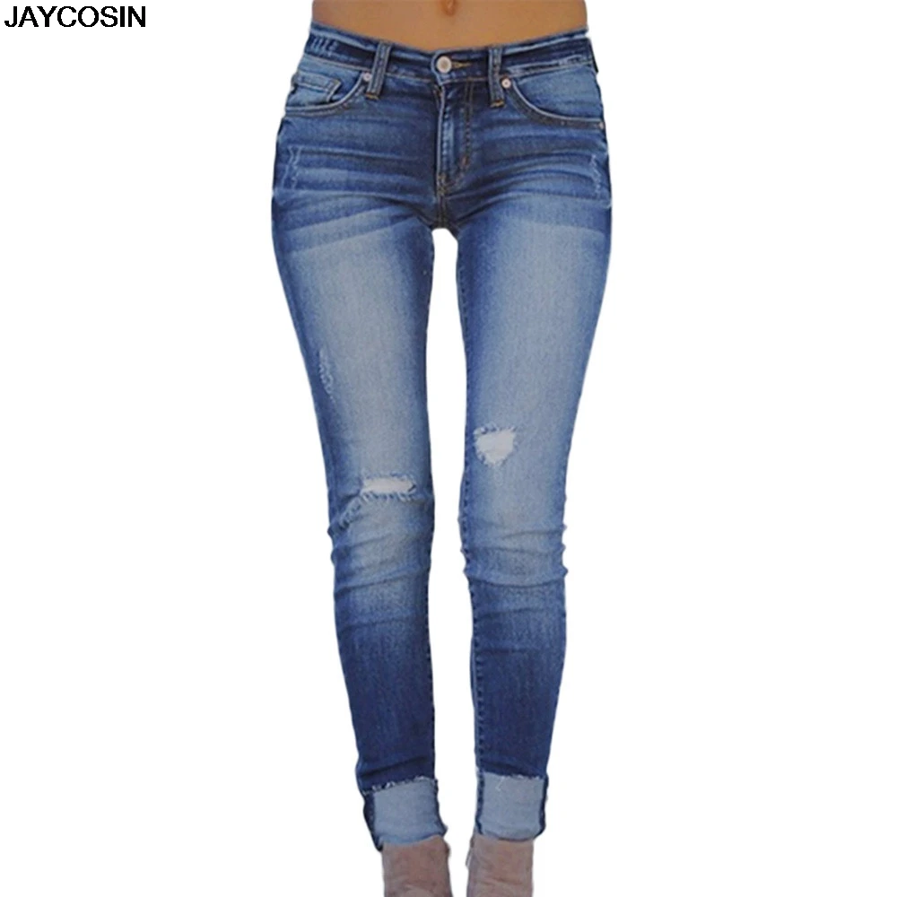 

JAYCOSIN Autumn Elastic plus size jeans Women Streetwear Bandage Denim Plus Size Jeans Loose Pencil Jeans Woman hot sale 9715