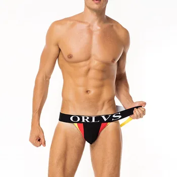 

Sexy Men Jock Underwear Jockstrap MensTanga Sexy Hombre Bikini Buttocks Hollow Thong G-Strings & Thongs 4pcs/lot
