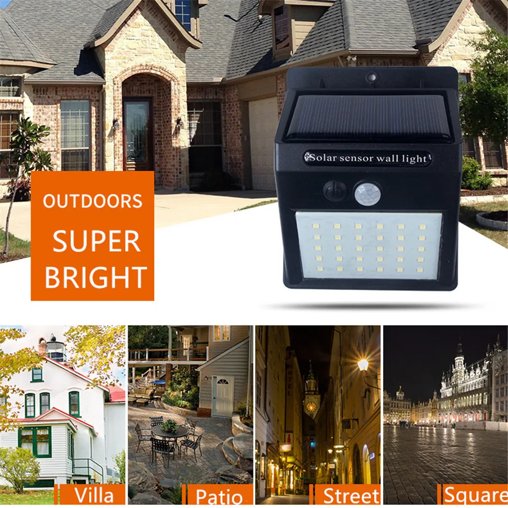 

1~5pcs IP65 30 LED Solar Powered Wall Light Motion Sensor Outdoor Panel Lamp Garden Security Waterproof Decorative Sun's Energy