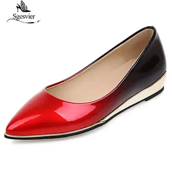 

Sgesvier Shoes Woman Wedge Heels Pumps Med Heels Office Ladies Shoes Pointed Toe Red Pumps Women Shoes Zapatos de mujer B954