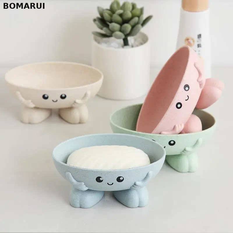 

Cartoon Shape Soap Box With Cover Draining Practical Easy Clean Soap Dish Bathroom Candy Colors Soaps Dishs Boxs
