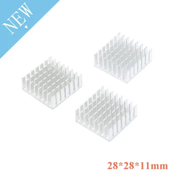 

5pcs Heatsink 28x28x11mm Radiator Cooler Radiator Aluminum 28*28*11mm Heat Sink Metal Slotting For Cooling 28mmx28mmx11mm
