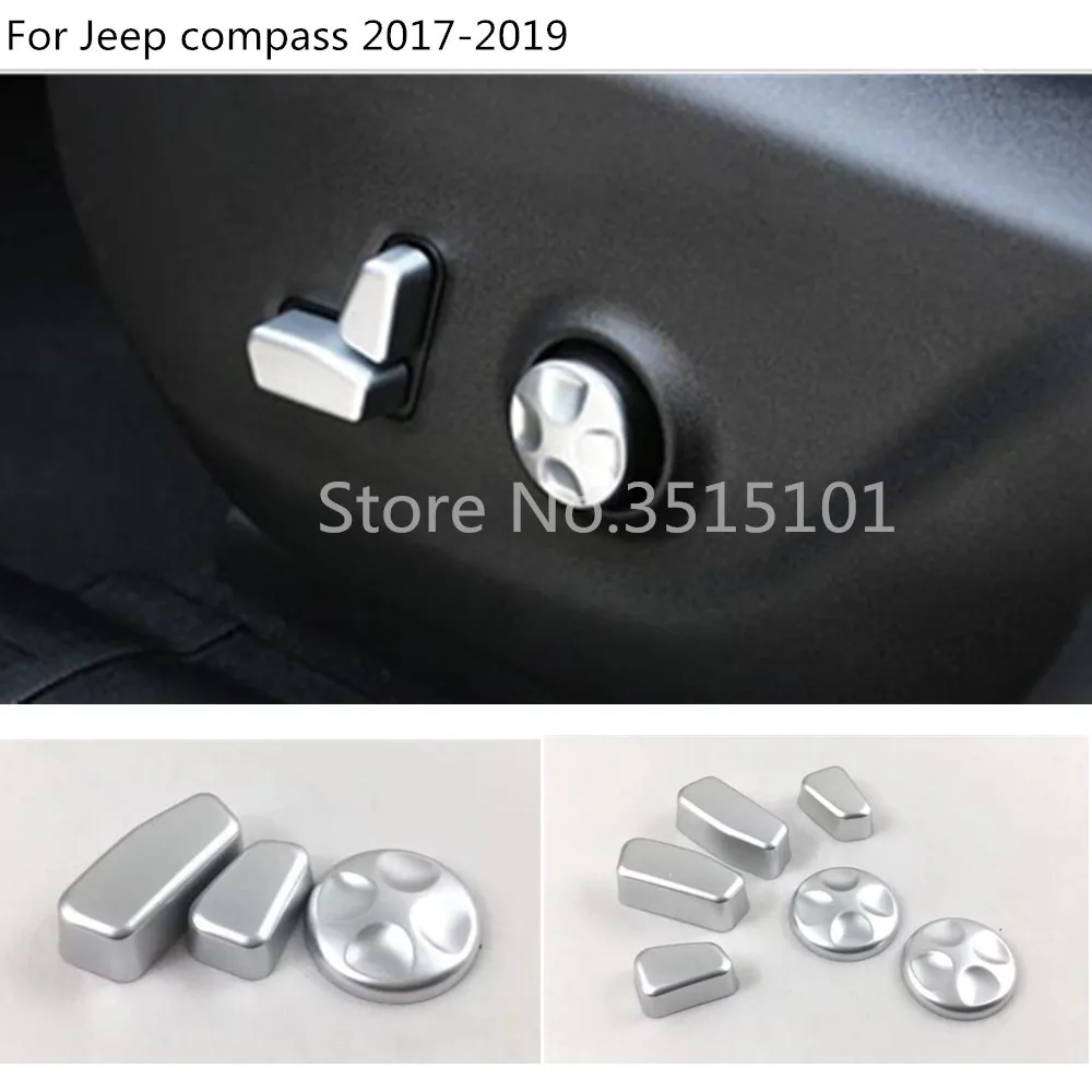 

styling cover detector ABS Chrome seat adjustment knob button switch trim Accessories 3/5pcs For Jeep compass 2017 2018 2019