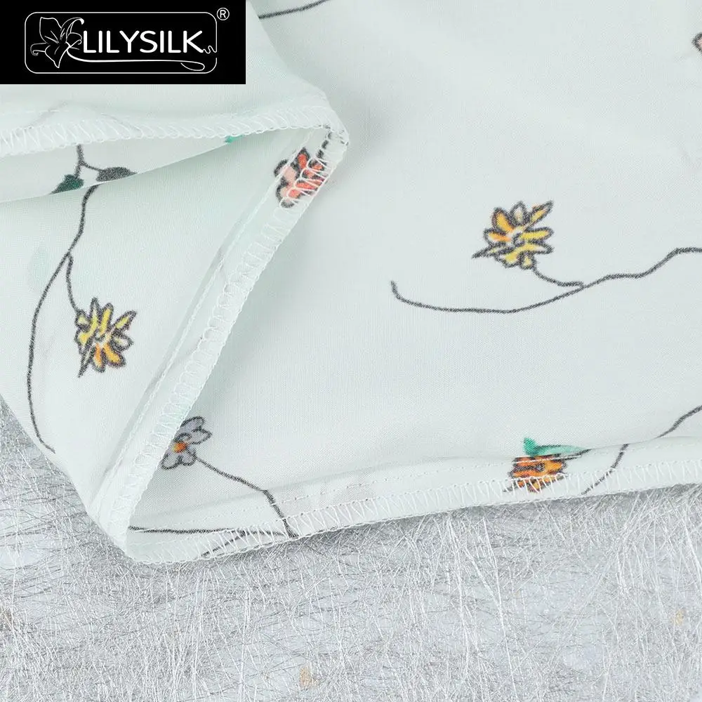 Наволочка LilySilk, 19 Momme, чистый 100 шелк, натуральный шелк, для волос, свежий весенний принт, на молнии, тутового цвета, роскошная красота