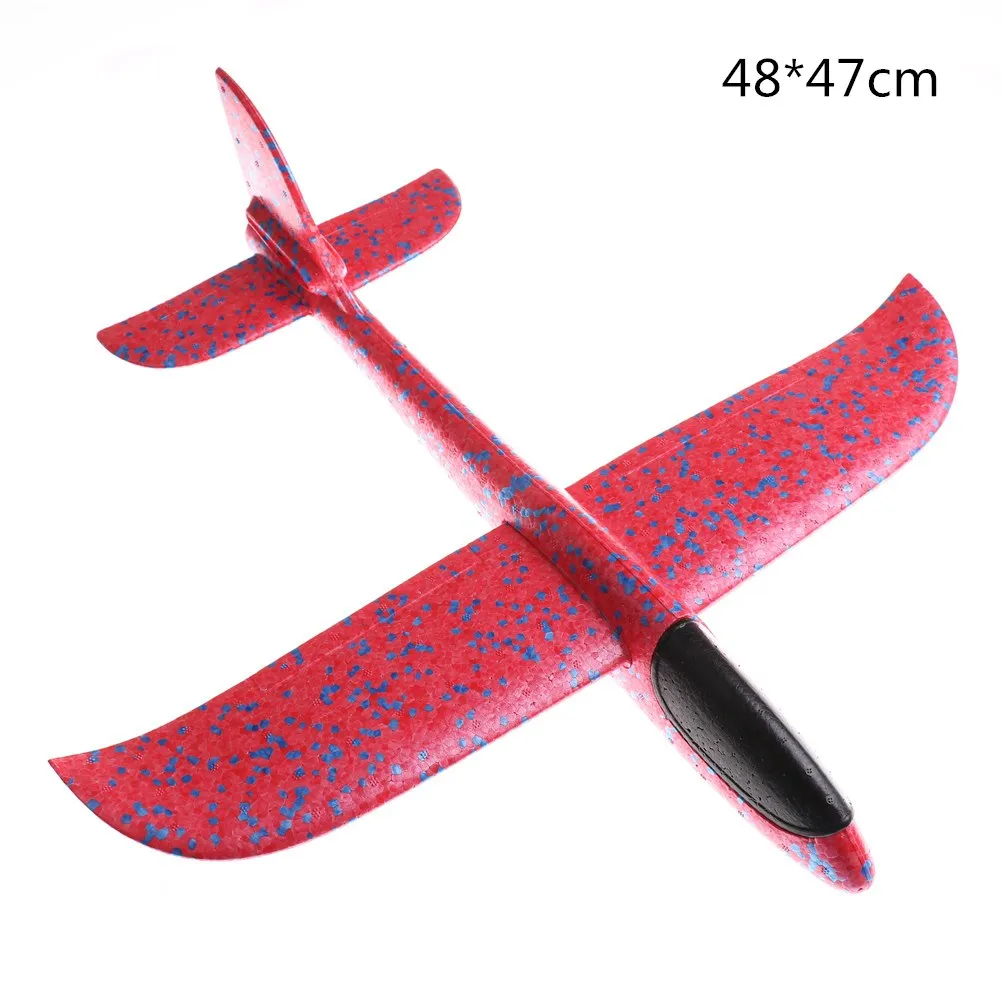 15 видов стилей EVA самолет из пенопласта ручной запуск метательный планер инерционный пенный самолет модель самолета игрушки для улицы - Цвет: 48cm red