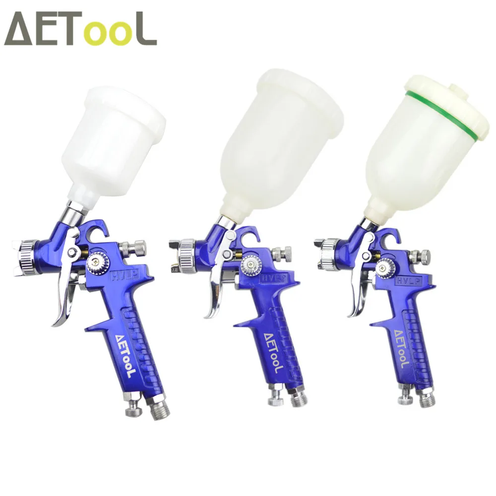 AETool Mini HVLP Spray Gun 0.8mm/1.0mm Nozzle 125ML/300ML Pot Gravity Airbrush Paint Spray Gun Pistol For DIY Painting Car -in Spray Guns from Tools on ...