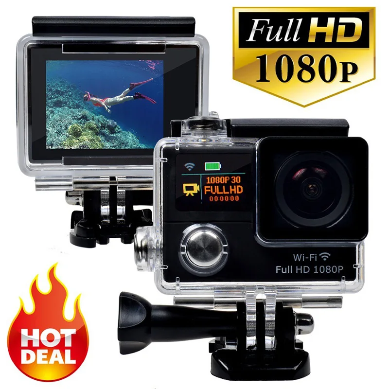  YILIZOMENNA HD 4K Action Camera Wifi Sport Cam Diving 30M Waterproof 170 Wide Angel Lens 2inch Full HD Helmet Camera 